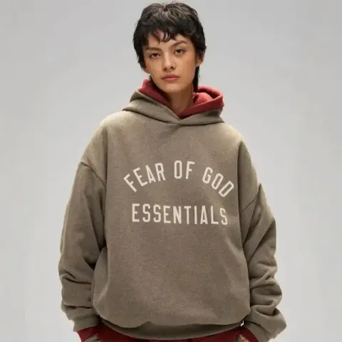 Essentials Hoodie option deep fog ash