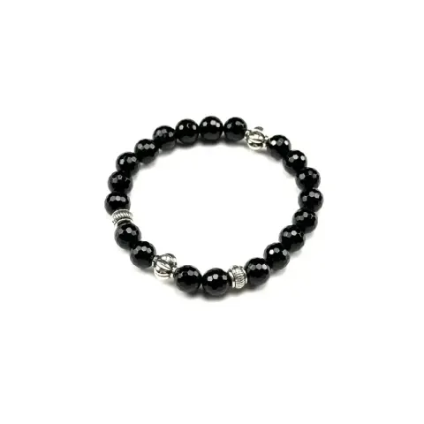 Chrome Hearts Beat Bracelet option Cut black agate