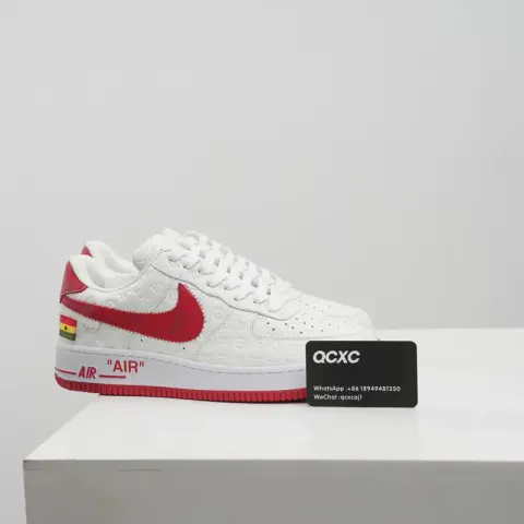 LV Air Force 1 option White Red Label