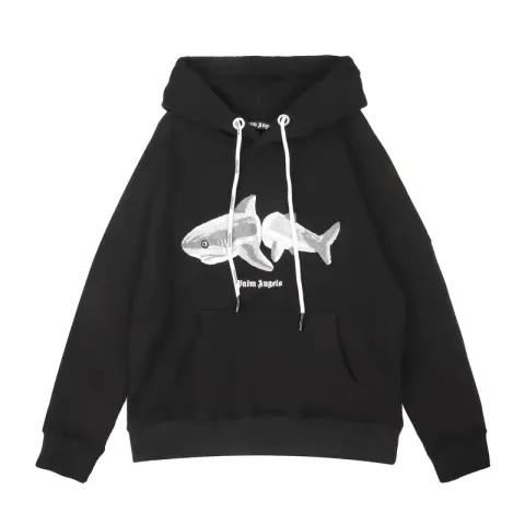 Palm Angels Hoodie option Broken Tail Shark Black Correct Edition