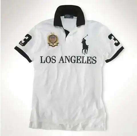 Polo Shirts (15+ Styles) option Los Angeles White