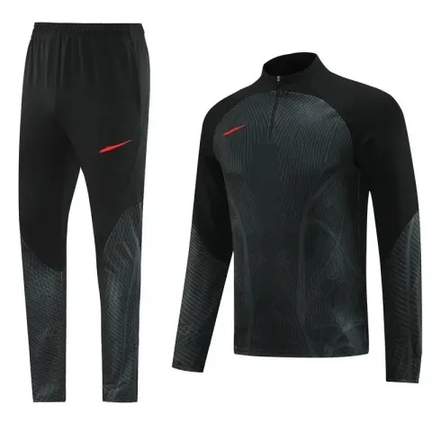 Nike Black-White Tracksuit Set option NK06 black suit