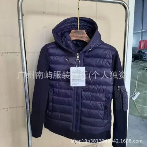 Moncler Navy Blue Padded Zip-Up Cardigan option Navy blue hooded