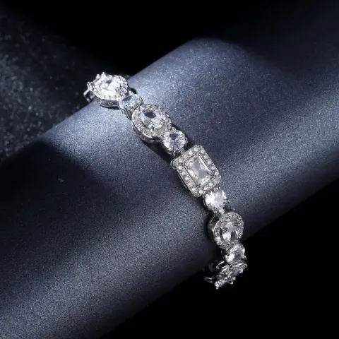 Random Bracelet option KSB00165 Platinum with White Diamonds