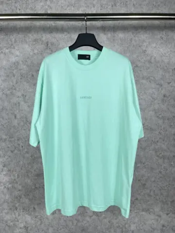 Balenciaga T-Shirt Small Logo Grey option Light green [embroidery]
