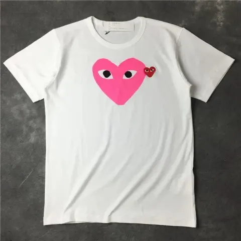CDG T-Shirts option Pink heart