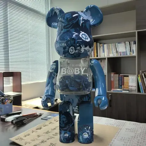 Unique Medium BearBrick option Blue Eternal Flower