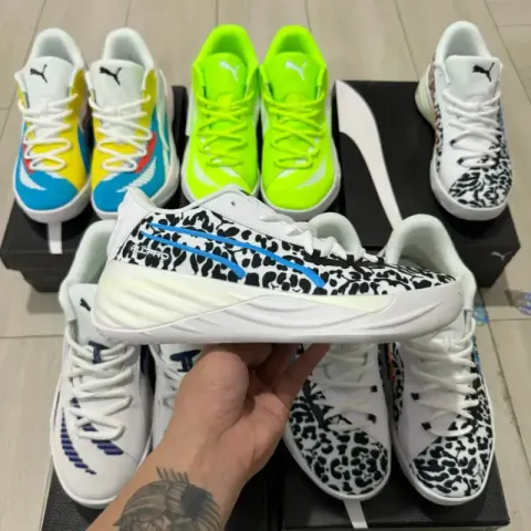 Puma All-Pro Basketball Shoes option black and white blue