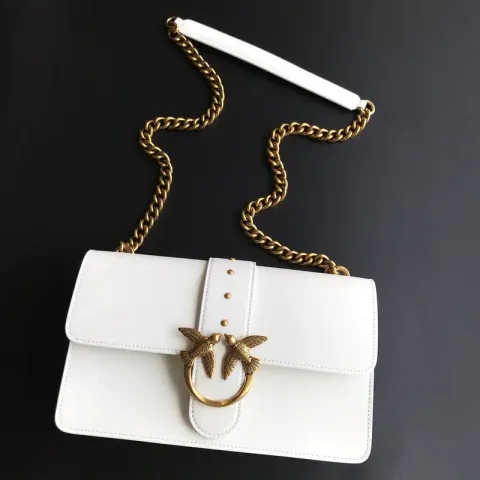 Pinko Bag option 21 Tea Gold Classic White Large Size