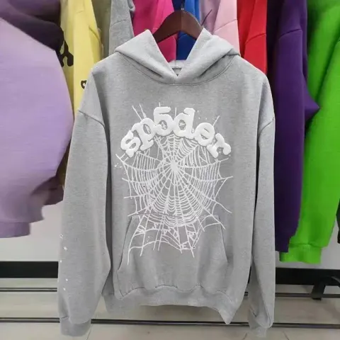 Sp5der Pink Hoodie option gray net