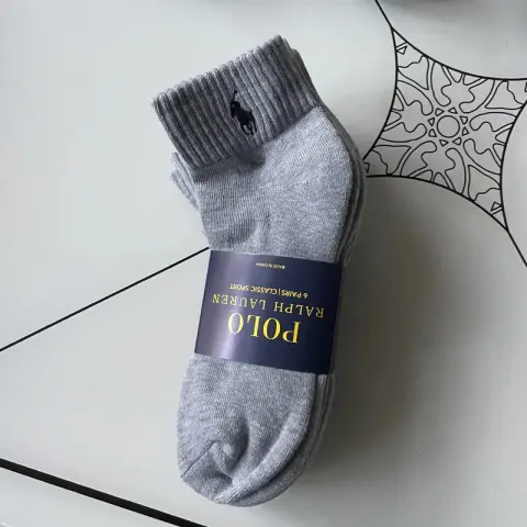 Ralph Lauren Socks All-White option Gray medium tube