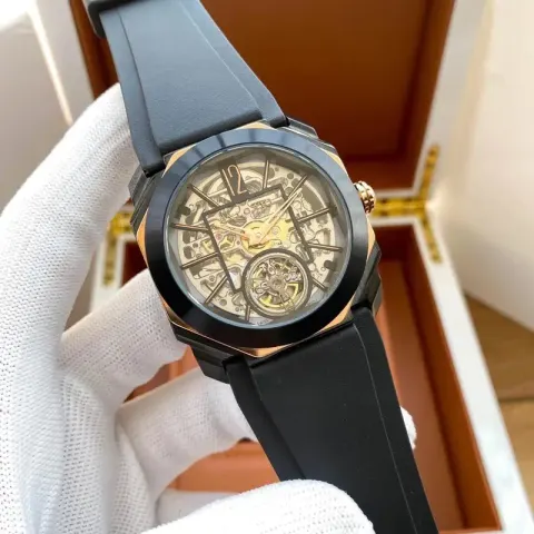 Bvlgari Watch option [strip plate] black shell hollow plate b