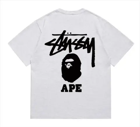 Bape x Stussy Tee option 202 gray black