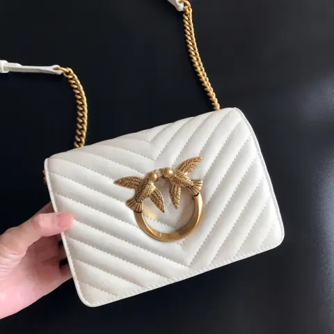Pinko Bag option Hollowed-out sheepskin white