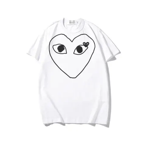 CDG Double Heart Tee option 2313 black
