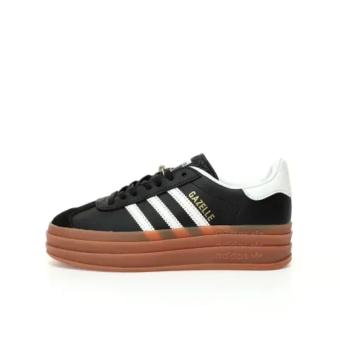 Adidas Originals Gazelle Bold option Leather black and white raw rubber botto