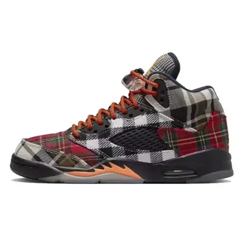 Jordan 5 Olive Shoes option AJ5 black white red plaid