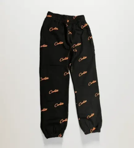 Corteiz Alcatraz Basic Black Pants option Black Orange