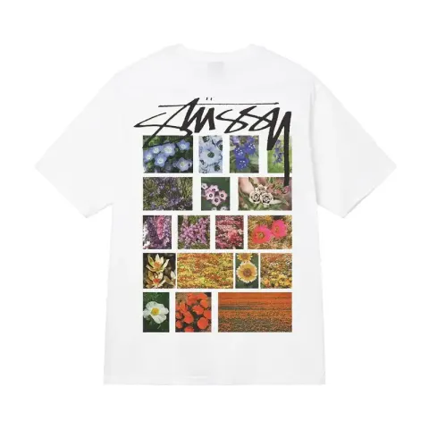 Stussy Tee option White [flowers and plants]]
