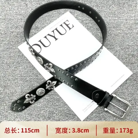 Chrome Hearts Belt option [skull head double row nail 115cm] cross belt