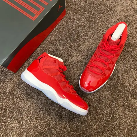 Jordan 11 Cap and Gown option 96 Red and White 378037-623