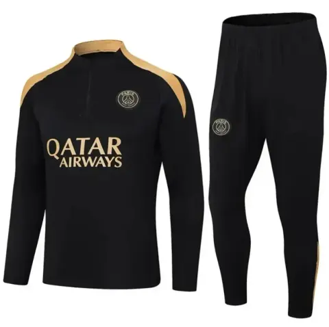 Football PSG Tracksuit option 2425 Paris black with yellow collar