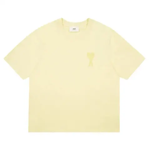 Ami Paris Tees with Small Logo option Light yellow