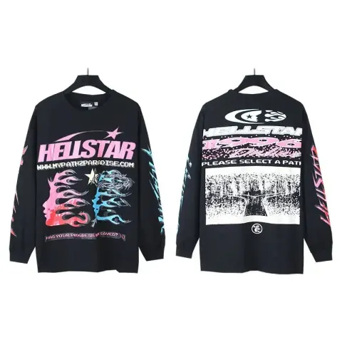 Hellstar Tee Hoodie option 558 black
