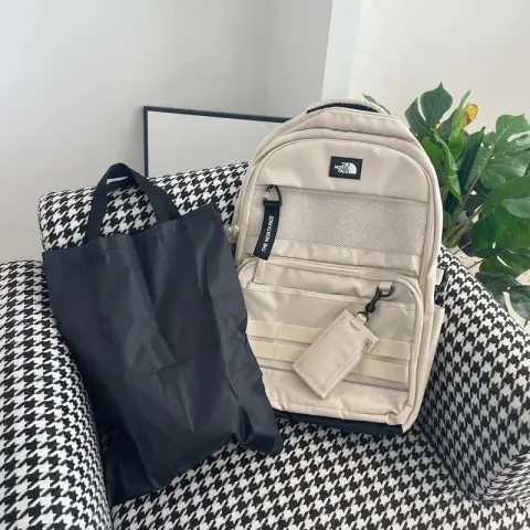 TNF Jacket Backpack option 2302 cream white
