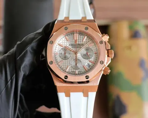 Audemars Piguet Royal Oak Titanium Watch option [White Small Dial] Rose Gold Case White