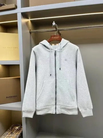 Burberry Zip Hoodie option light gray
