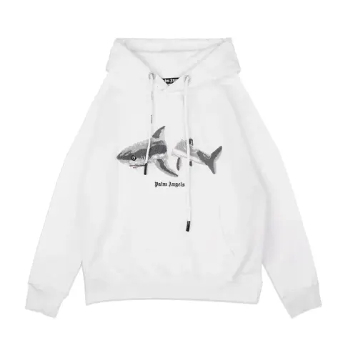 Palm Angels Hoodie option Broken Tail Shark White Correct Edition