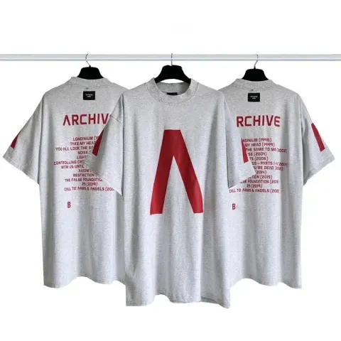 Balenciaga Tees option Music Limited Short Sleeve Oatmeal