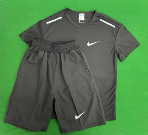 Nike Suits option Reflective Tick Quick-drying Short-sleeved Suit Black