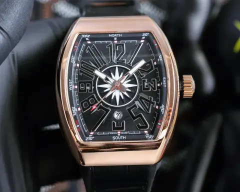 Vanguard Yachting Watch option Rose Gold Shell-Black Plate Black Tape [