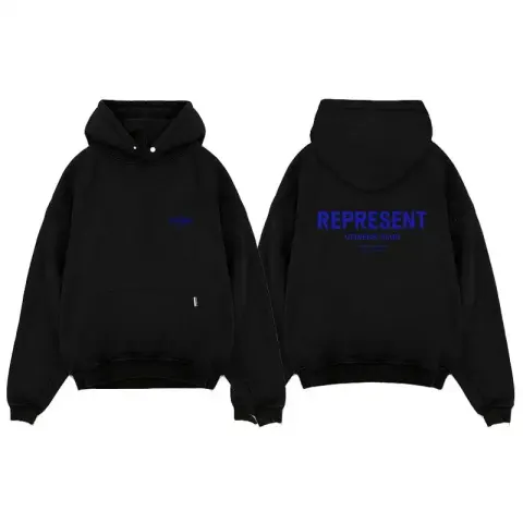 Represent Hoodie option Black blue print