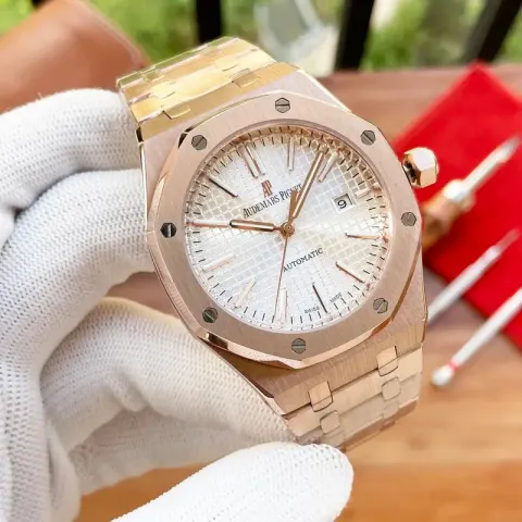 Audemars Piguet Silver Band option Rose gold shell white steel belt