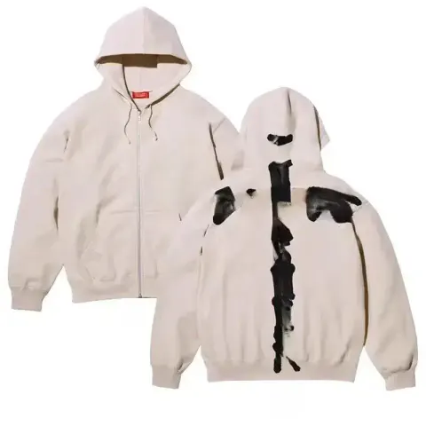 Supreme Zip Hoodie option TH joint rice white