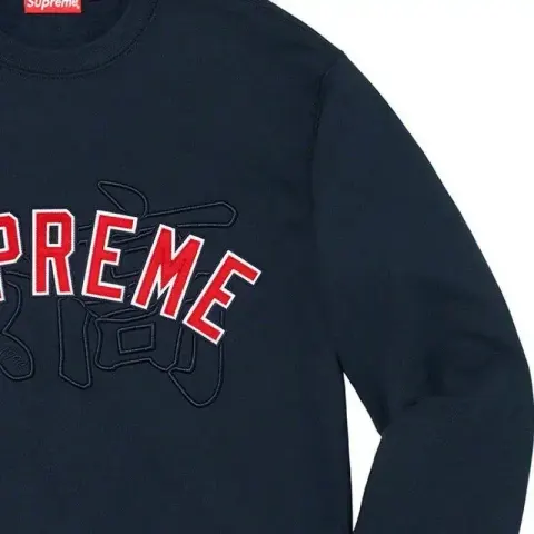 Supreme Crewneck Grey option E517 sapphire blue