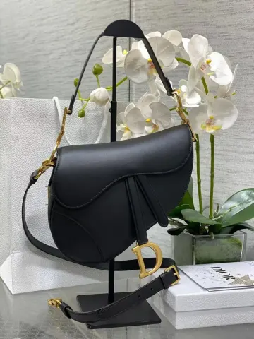 Dior Saddle Bag option Bright Black 24 × 6 × 18cm