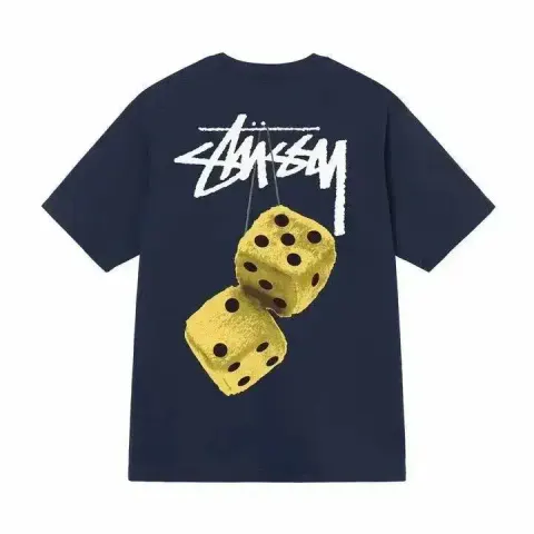 Stussy Tee option Navy Blue [Gold Dice]]