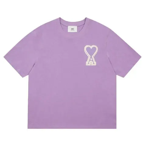 Ami Paris T-Shirts With Big Logo option Taro purple