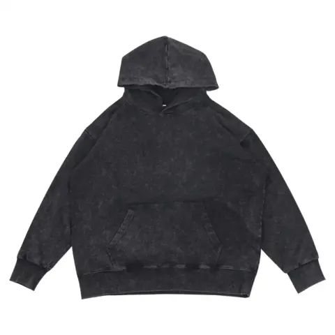 Unionkingdom 450G Washed Hoodie option Washed-out black