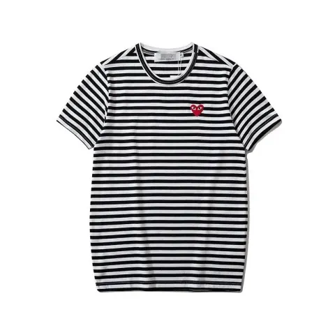CDG Double Heart Tee option 2194 black