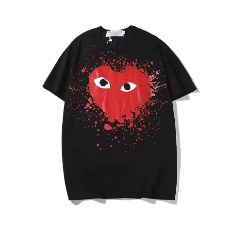 CDG Double Heart Tee option 2315 black