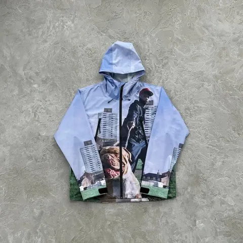 Corteiz Pink Windbreaker with Monogram on Sleeves option Main drawing style