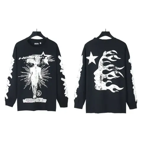Hellstar Tee Hoodie option 560 black