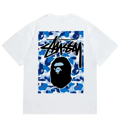 Bape x Stussy Tee option 203 white blue