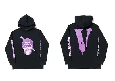 VLONE Hoodie option Black Purple Skeleton