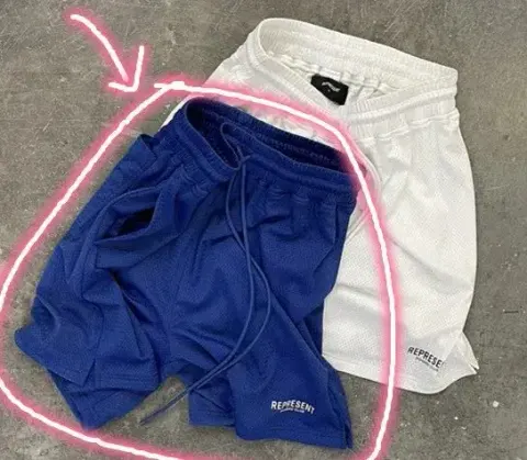HOUSE OF ERRORS T-shirt option Net Hole Shorts Blue